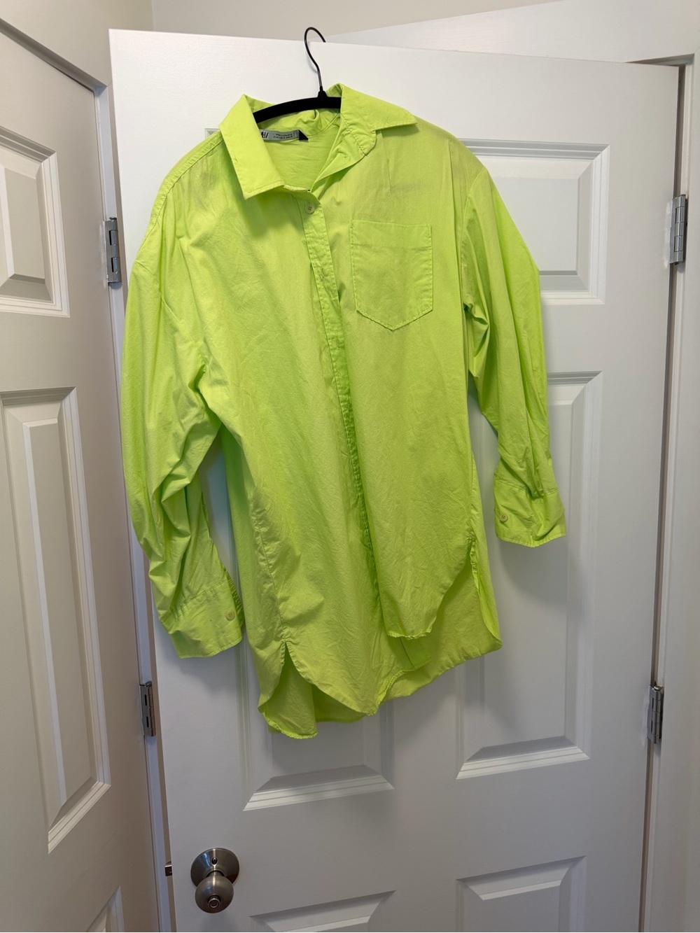 Zara Neon Lime Button-Down Shirt